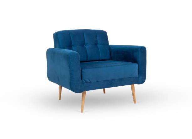 blue armchair isolated over a white background