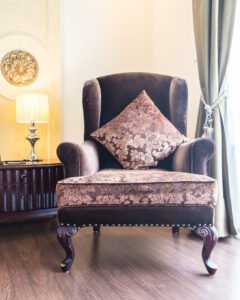 pillow on sofa with light lamp